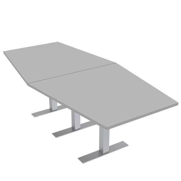 45 in W, 96 in L, 29 in H, Engineered Wood Top, Grey